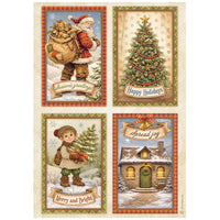 Silent Night - Printed 6 Rice Paper A4 Selection For Art And Craft