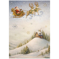 Silent Night - Printed 6 Rice Paper A4 Selection For Art And Craft