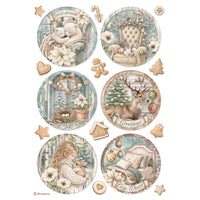 White Christmas - Printed 6 Rice Paper A4 Selection For Art And Craft