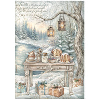 White Christmas - Printed 6 Rice Paper A4 Selection For Art And Craft