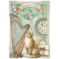 Symphony - Stamperia Printed Mini Rice Paper A6 8 Sheets
