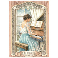 Symphony - Stamperia Printed Mini Rice Paper A6 8 Sheets