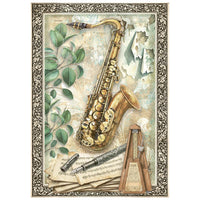 Symphony - Stamperia Printed Mini Rice Paper A6 8 Sheets