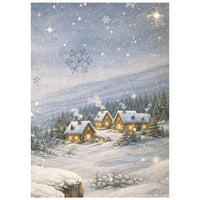 Silent Night - Printed Mini Rice Paper A6 8 Sheets For Art And Craft