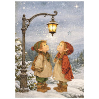 Silent Night - Printed Mini Rice Paper A6 8 Sheets For Art And Craft