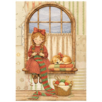 Silent Night - Printed Mini Rice Paper A6 8 Sheets For Art And Craft