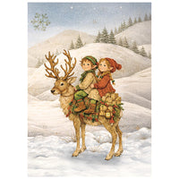 Silent Night - Printed Mini Rice Paper A6 8 Sheets For Art And Craft