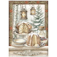 White Christmas - Printed Mini Rice Paper A6 8 Sheets For Art And Craft