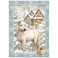 White Christmas - Printed Mini Rice Paper A6 8 Sheets For Art And Craft