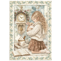 White Christmas - Printed Mini Rice Paper A6 8 Sheets For Art And Craft