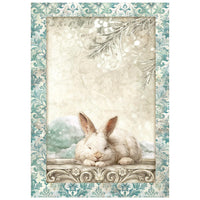 White Christmas - Printed Mini Rice Paper A6 8 Sheets For Art And Craft
