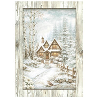 White Christmas - Printed Mini Rice Paper A6 8 Sheets For Art And Craft