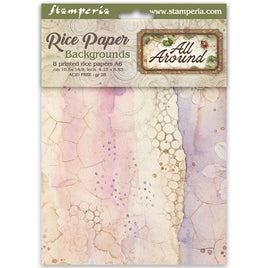 All Around - Stamperia Rice Paper Backgrounds A6 8/Pkg