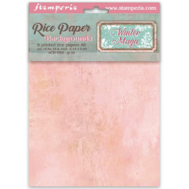 Winter Magic - Printed 8 Rice Paper A6 Backgrounds Selection For Art And Craft