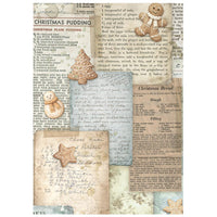 White Christmas - Printed 8 Rice Paper A6 Backgrounds Selection For Art And Craft