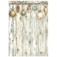 White Christmas - Printed 8 Rice Paper A6 Backgrounds Selection For Art And Craft