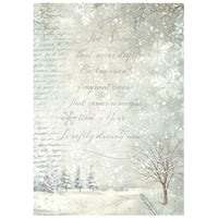White Christmas - Printed 8 Rice Paper A6 Backgrounds Selection For Art And Craft