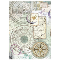 Printed 8 Rice Paper A6 Backgrounds Selection For Art And Craft - Cosmos