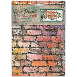 Printed 8 Rice Paper A6 Backgrounds Selection For Art And Craft - Furry Friends 2