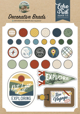 It's Time To Travel - Echo Park Decorative Brads