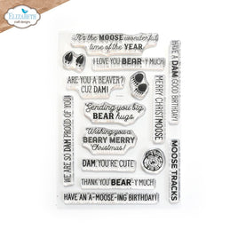 Bear, Moose, Beaver - The Great Outdoors - Elizabeth Craft Clear Stamps