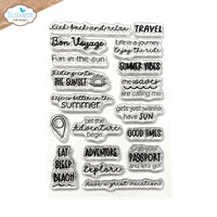Summer Travel Sentiments - Elizabeth Craft Clear Stamps