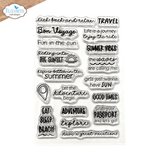 Summer Travel Sentiments - Elizabeth Craft Clear Stamps
