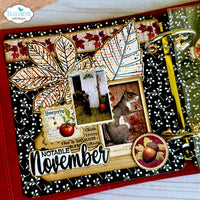 Clear Stamp & Die Set, Seasonal Words & Leaves
