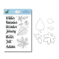 Clear Stamp & Die Set, Seasonal Words & Leaves