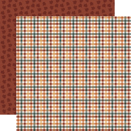 Autumnal Plaid - Echo Park Feels Like Fall Cardstock 12"X12"