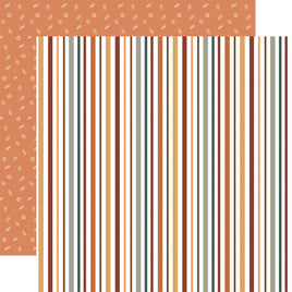 Pumpkin Spice Stripes - Echo Park Feels Like Fall Cardstock 12"X12"
