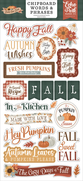 Feels Like Fall Echo Park Chipboard Words & Phrases 6"X13"