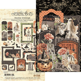 Ghostly Greetings - Tags & Frames Graphic 45 Chipboard Die-Cuts