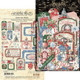 Deck The Halls - Tags & Frames Graphic 45 Chipboard Die-Cuts