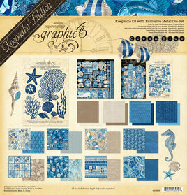 Ocean Blue - Graphic 45 Keepsake Kit With Exlusive Metal Die Set