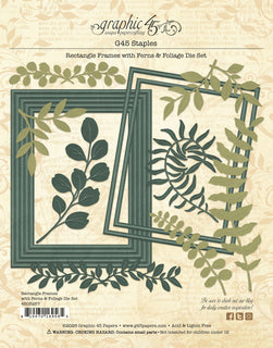 Rectangle Frames with Ferns & Foliage -  Graphic 45 Die Set