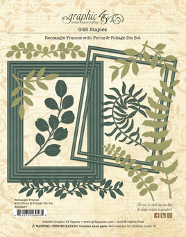 Rectangle Frames with Ferns & Foliage -  Graphic 45 Die Set