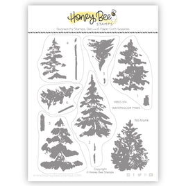 Watercolor Pines - Clear Stamp