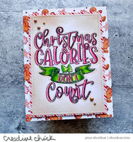 Christmas Calories Rubber Cling Background Stamp Set