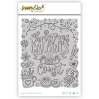 Christmas Calories Rubber Cling Background Stamp Set