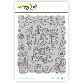 Christmas Calories Rubber Cling Background Stamp Set
