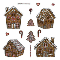 Peppermint Village Rubber Cling Stamp Set