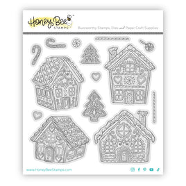 Peppermint Village Rubber Cling Stamp Set