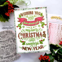 Very Merry Christmas Rubber Cling Background Stamp