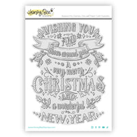 Very Merry Christmas Rubber Cling Background Stamp