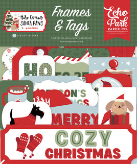 Here Comes Santa Paws Frames & Tags