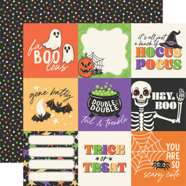 4x4 Journaling Cards - Echo Park Halloween Parade Cardstock 12"X12"