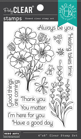 Cosmos and Lavender - Clear Stamp