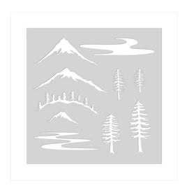 Mountain Scene (6x6) - Stencil