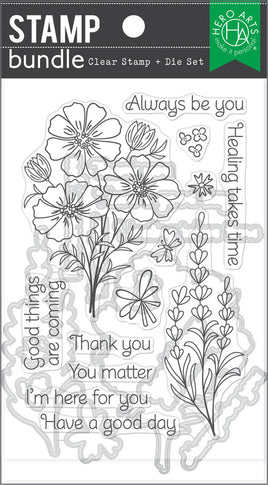 Cosmos and Lavender - Clear Stamp & Die Combo